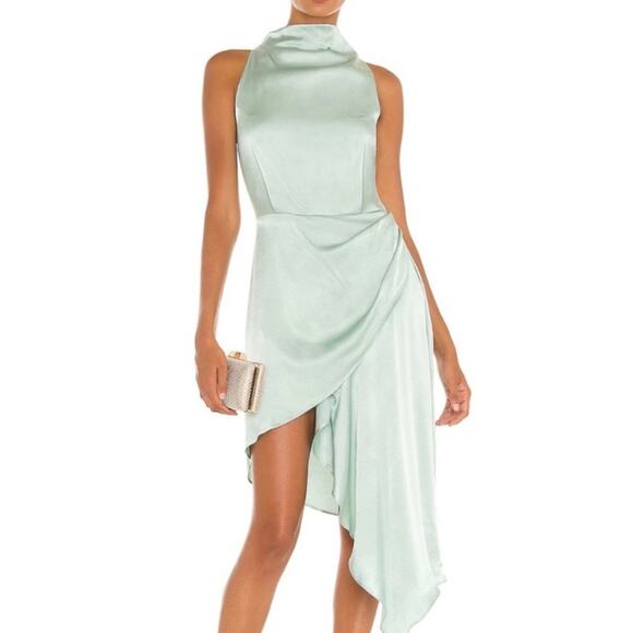 ELLIATT Green Asymmetrical Alaia Dress NEW - Picture 2 of 12